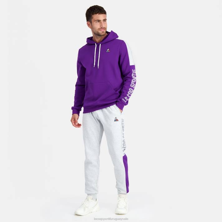 ropa XFVP442 hombres Le Coq Sportif sudadera con capucha violeta