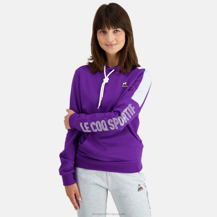 ropa XFVP442 hombres Le Coq Sportif sudadera con capucha violeta