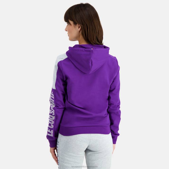 ropa XFVP442 hombres Le Coq Sportif sudadera con capucha violeta