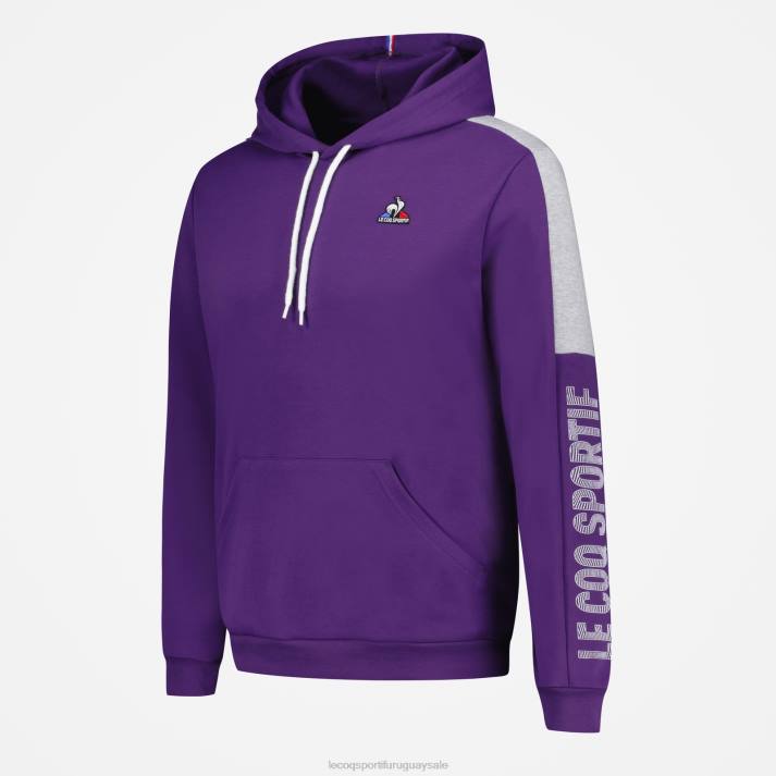 ropa XFVP442 hombres Le Coq Sportif sudadera con capucha violeta