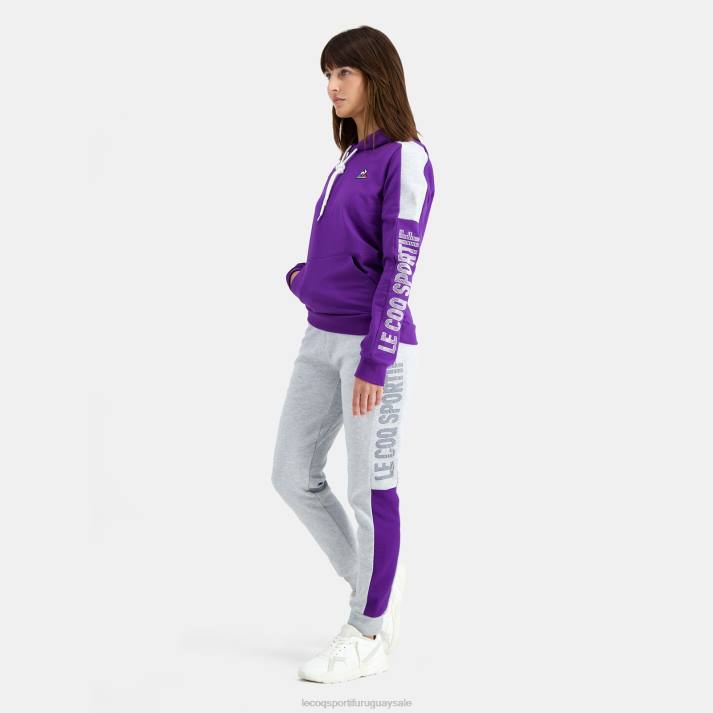 ropa XFVP442 hombres Le Coq Sportif sudadera con capucha violeta