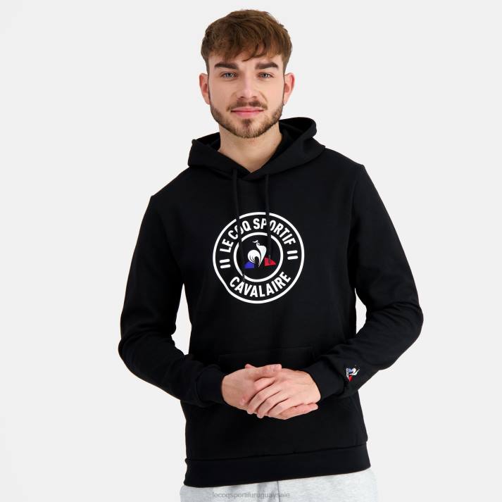 ropa XFVP45 hombres Le Coq Sportif sudadera con capucha negra