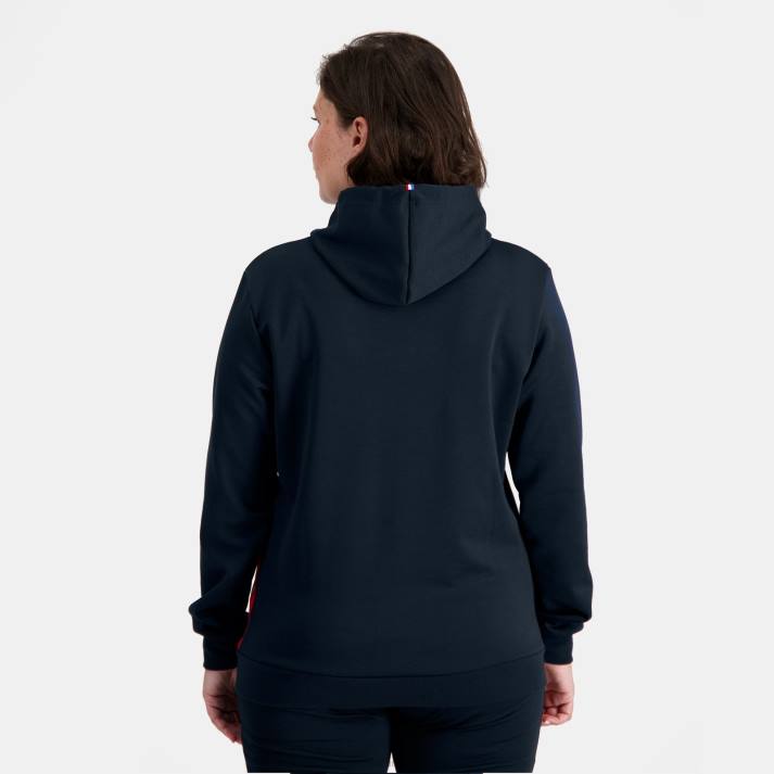 ropa XFVP4 hombres Le Coq Sportif sudadera con capucha azul