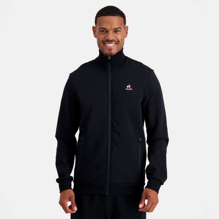ropa XFVP51 hombres Le Coq Sportif sudadera con cremallera negra