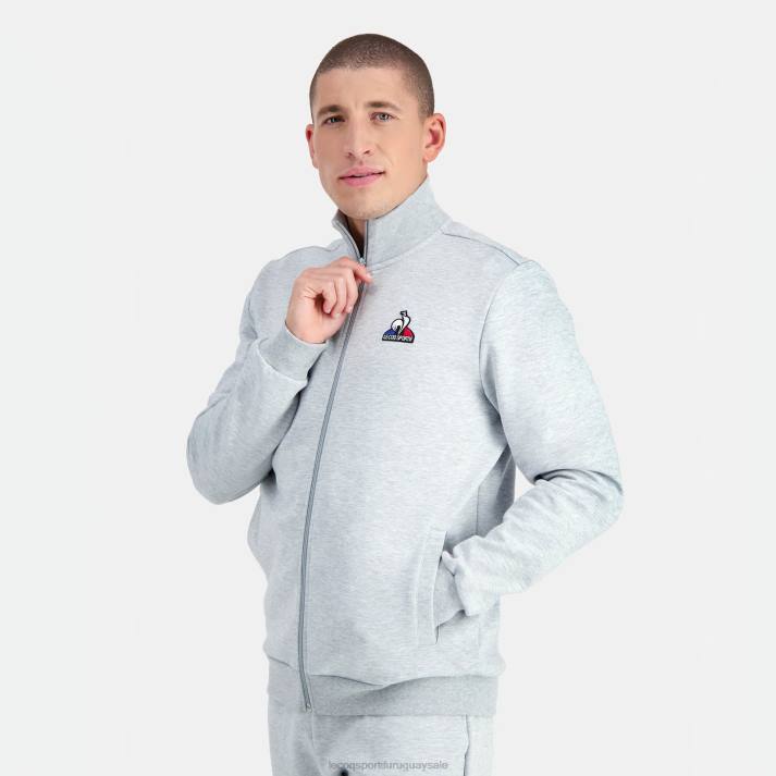 ropa XFVP57 hombres Le Coq Sportif sudadera con cremallera gris