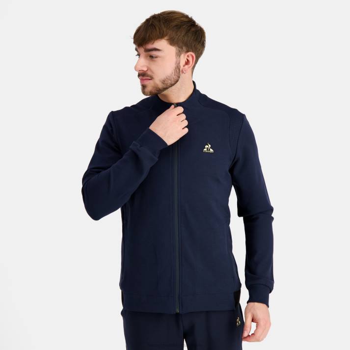 ropa XFVP71 hombres Le Coq Sportif sudadera con cremallera azul