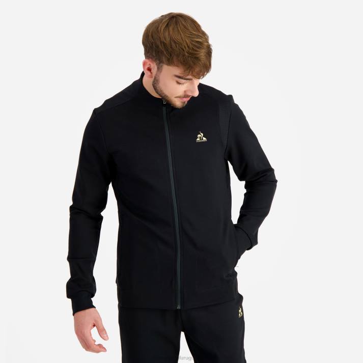 ropa XFVP72 hombres Le Coq Sportif sudadera con cremallera negra