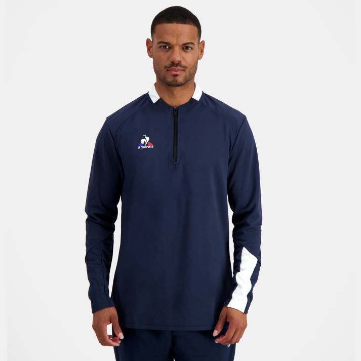 ropa XFVP75 hombres Le Coq Sportif sudadera azul