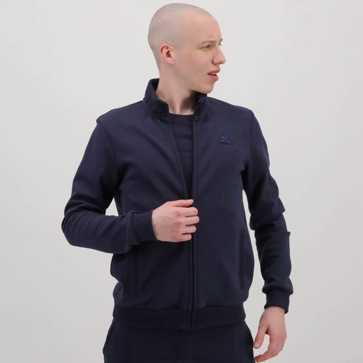 ropa XFVP77 hombres Le Coq Sportif sudadera con cremallera azul