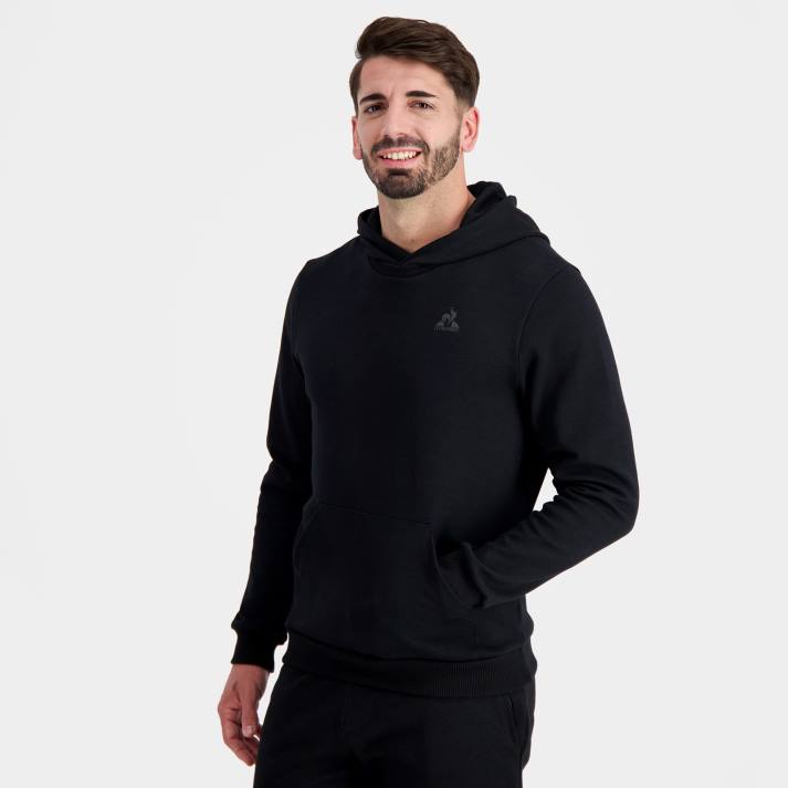 ropa XFVP7 hombres Le Coq Sportif sudadera con capucha negra