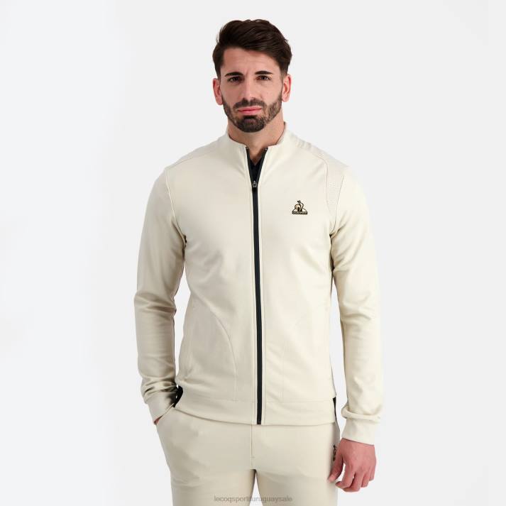 ropa XFVP8 hombres Le Coq Sportif sudadera con cremallera marrón