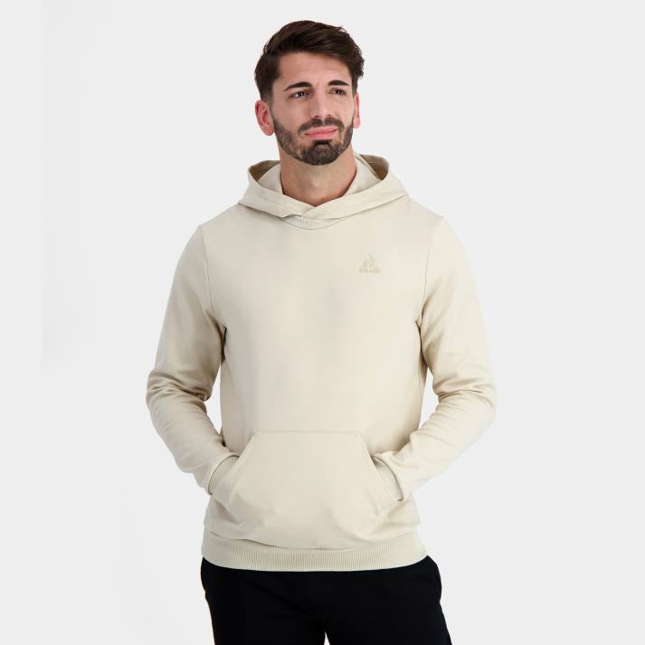 ropa XFVP9 hombres Le Coq Sportif sudadera con capucha marrón
