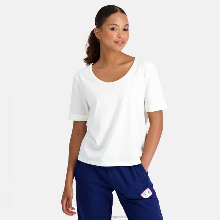 ropa XFVP341 mujer Le Coq Sportif camiseta blanca