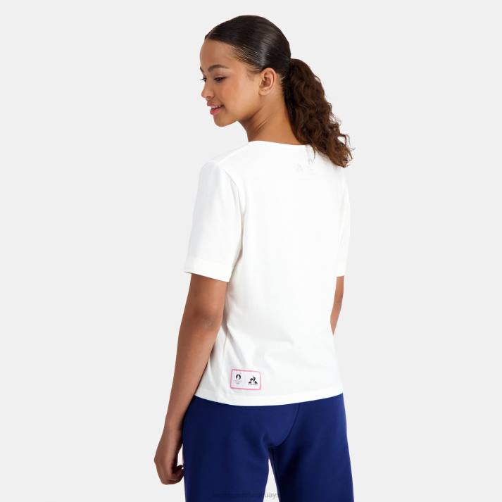 ropa XFVP341 mujer Le Coq Sportif camiseta blanca