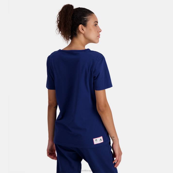 ropa XFVP342 mujer Le Coq Sportif camiseta azul
