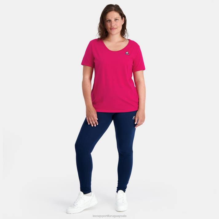 ropa XFVP348 mujer Le Coq Sportif camiseta roja