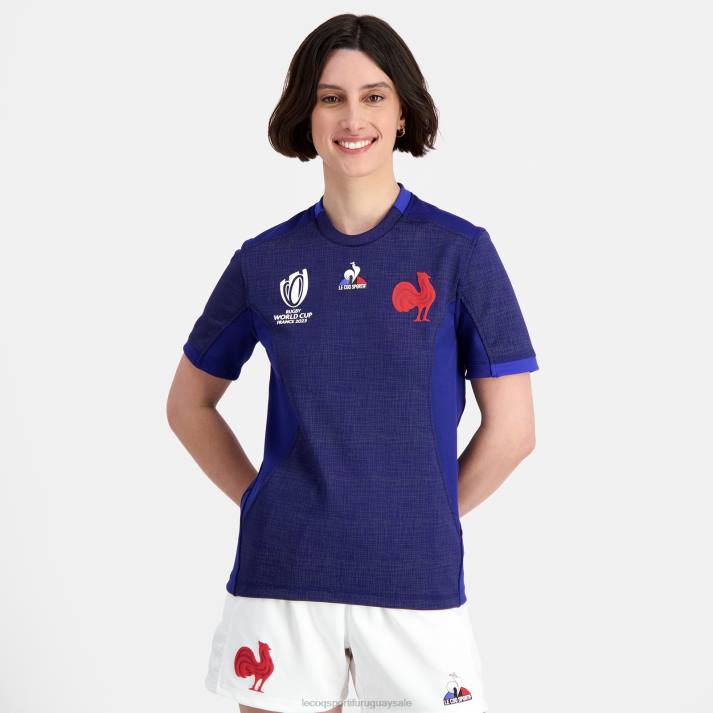 ropa XFVP349 mujer Le Coq Sportif réplica camiseta xv de france - copa del mundo de rugby 2023 azul