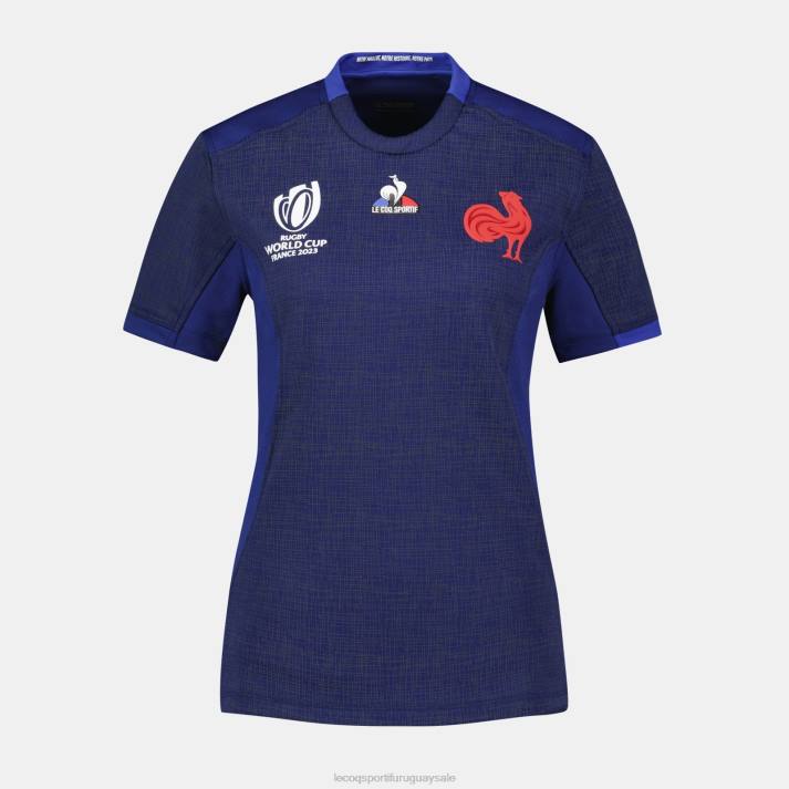 ropa XFVP349 mujer Le Coq Sportif réplica camiseta xv de france - copa del mundo de rugby 2023 azul