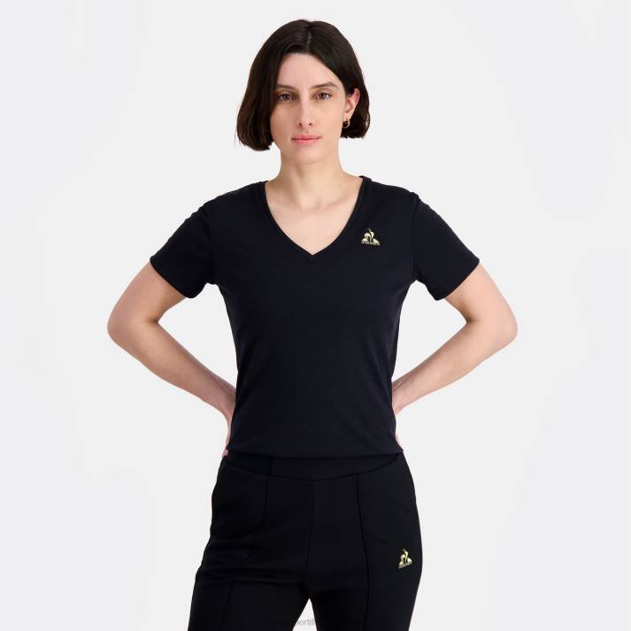 ropa XFVP351 mujer Le Coq Sportif camiseta negra