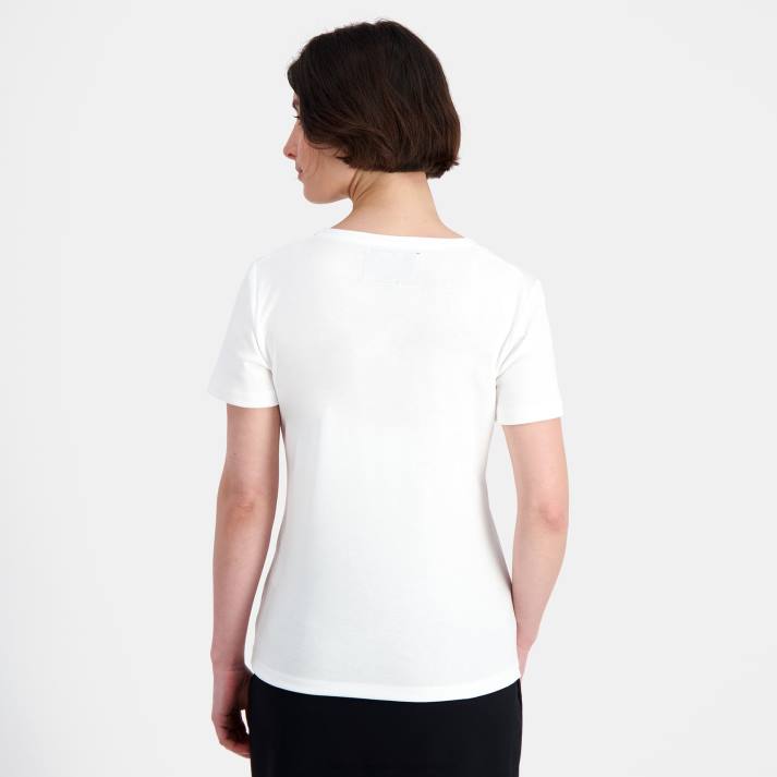 ropa XFVP352 mujer Le Coq Sportif camiseta blanca