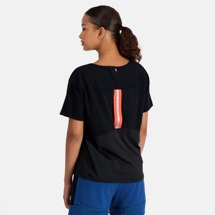 ropa XFVP354 mujer Le Coq Sportif camiseta negra