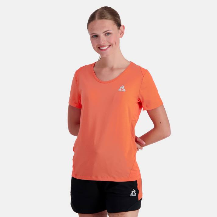 ropa XFVP355 mujer Le Coq Sportif camiseta naranja