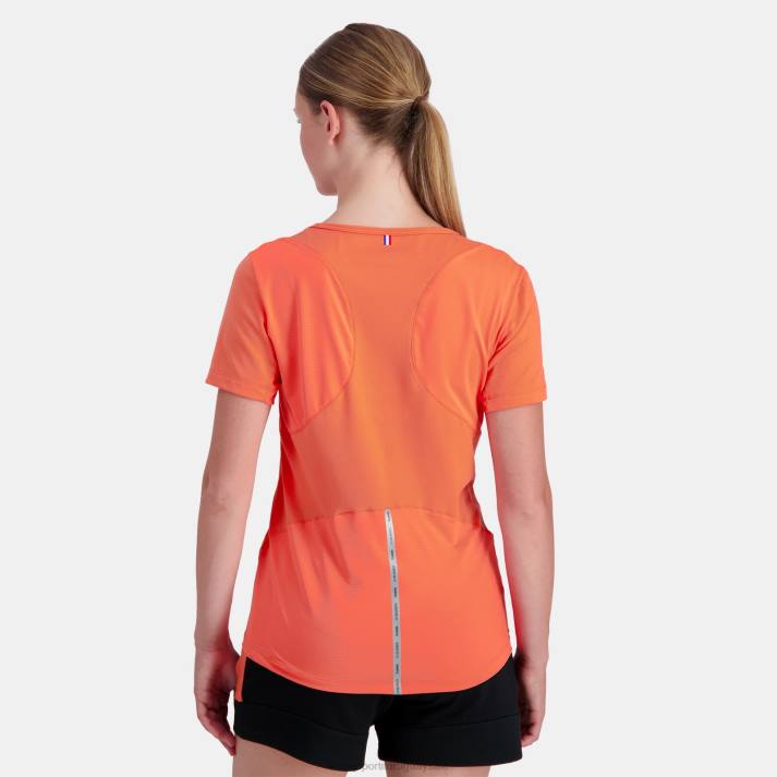 ropa XFVP355 mujer Le Coq Sportif camiseta naranja
