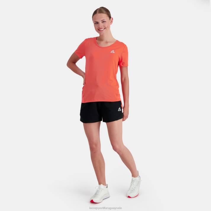 ropa XFVP355 mujer Le Coq Sportif camiseta naranja