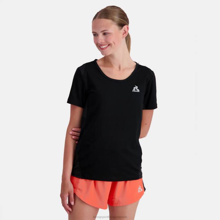 ropa XFVP357 mujer Le Coq Sportif camiseta negra