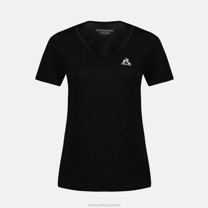 ropa XFVP357 mujer Le Coq Sportif camiseta negra