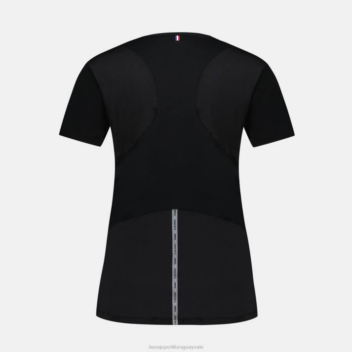 ropa XFVP357 mujer Le Coq Sportif camiseta negra