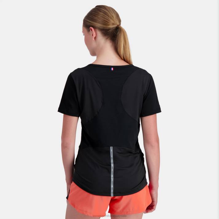 ropa XFVP357 mujer Le Coq Sportif camiseta negra