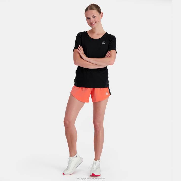 ropa XFVP357 mujer Le Coq Sportif camiseta negra