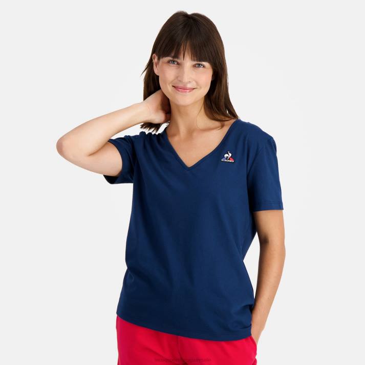 ropa XFVP358 mujer Le Coq Sportif camiseta azul