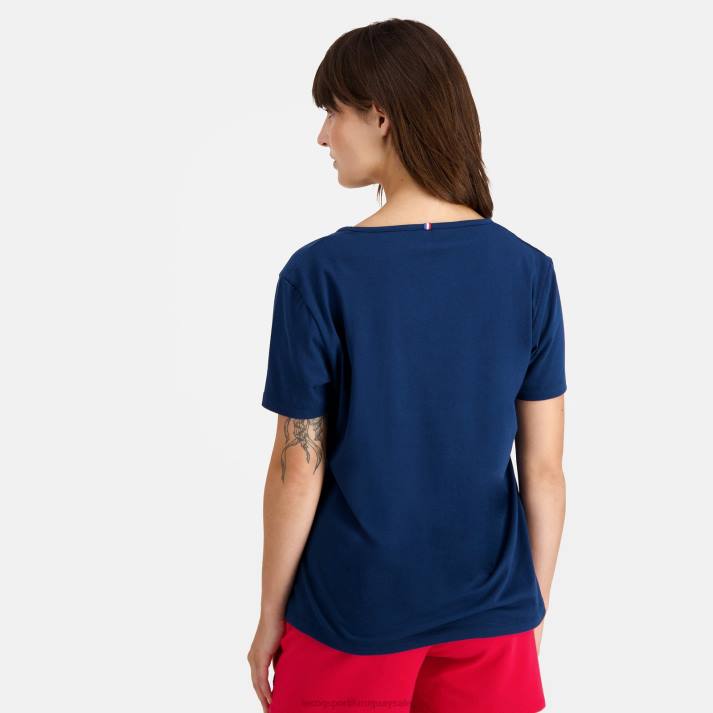 ropa XFVP358 mujer Le Coq Sportif camiseta azul