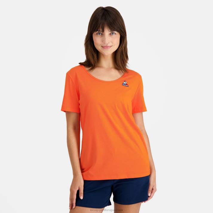 ropa XFVP593 mujer Le Coq Sportif camiseta naranja