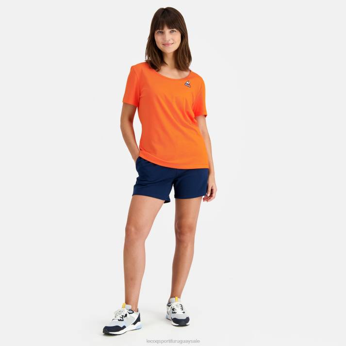ropa XFVP593 mujer Le Coq Sportif camiseta naranja