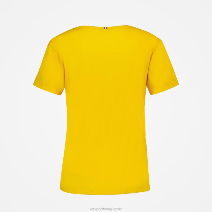 ropa XFVP594 mujer Le Coq Sportif camiseta amarilla
