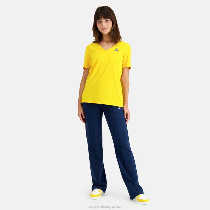 ropa XFVP594 mujer Le Coq Sportif camiseta amarilla