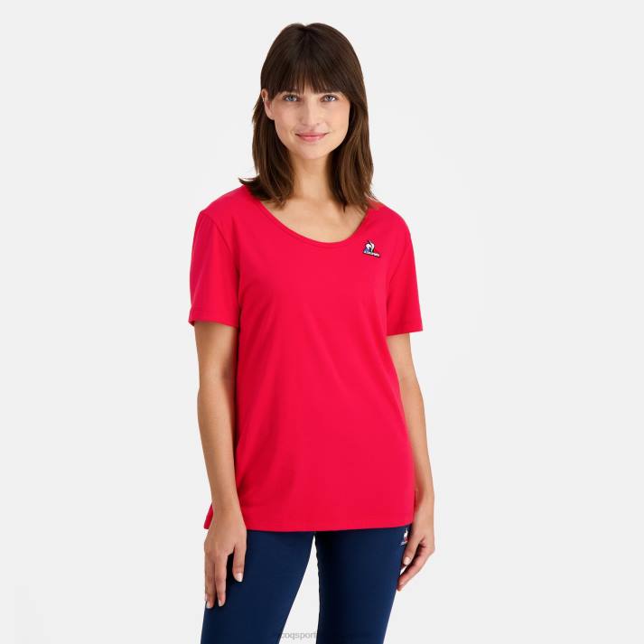 ropa XFVP596 mujer Le Coq Sportif camiseta roja
