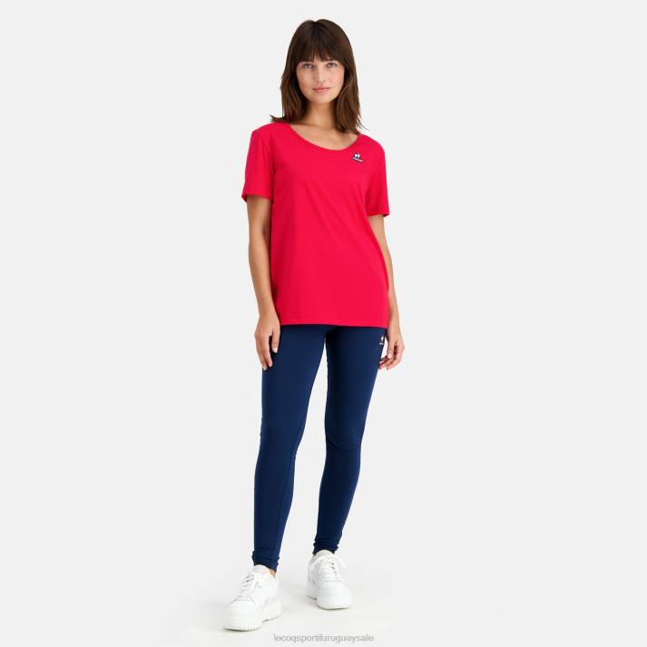 ropa XFVP596 mujer Le Coq Sportif camiseta roja