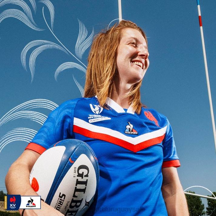 ropa XFVP601 mujer Le Coq Sportif camiseta azul