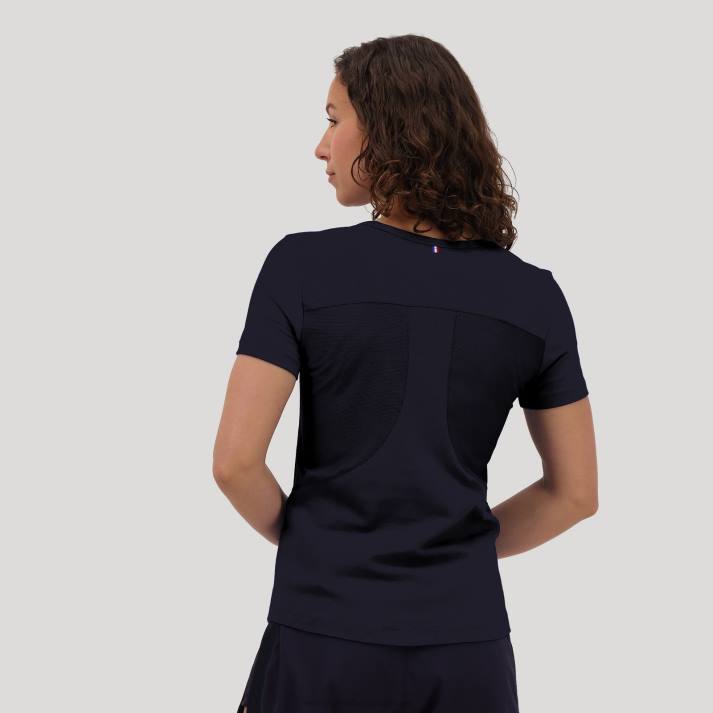 ropa XFVP602 mujer Le Coq Sportif camiseta azul