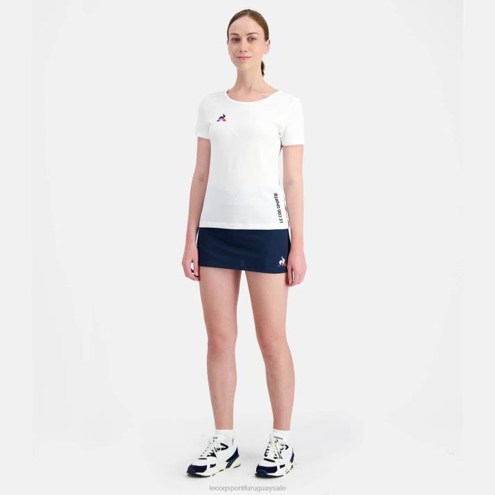 ropa XFVP608 mujer Le Coq Sportif camiseta blanca