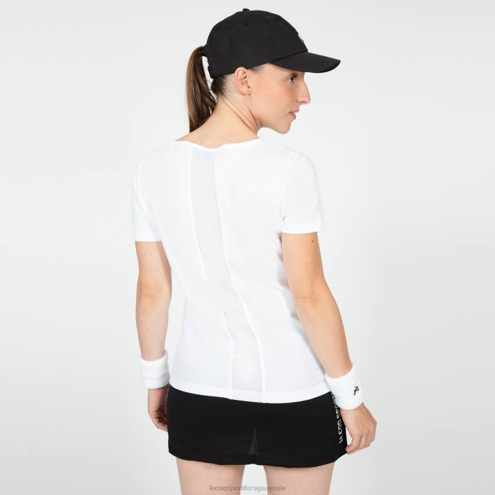 ropa XFVP608 mujer Le Coq Sportif camiseta blanca