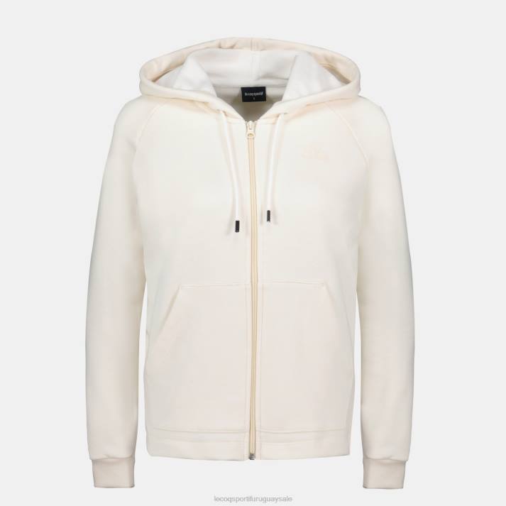 ropa XFVP309 mujer Le Coq Sportif sudadera con capucha y cremallera blanca