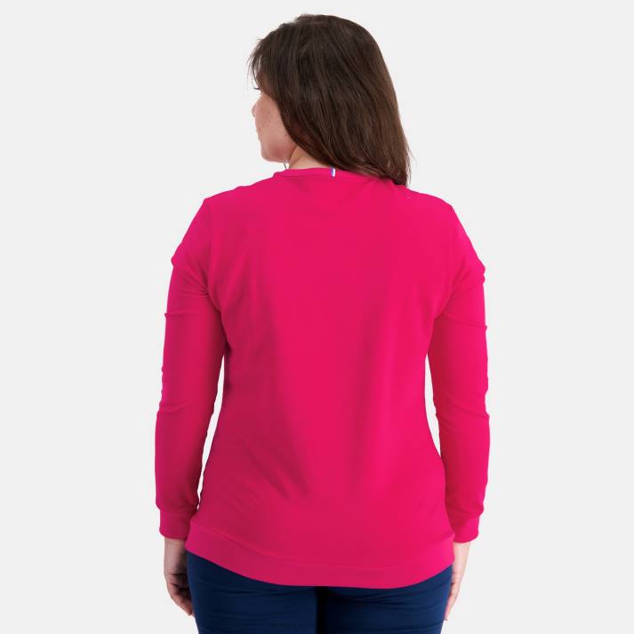 ropa XFVP313 mujer Le Coq Sportif sudadera roja