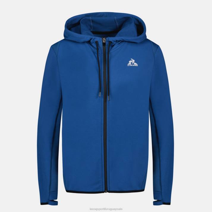 ropa XFVP315 mujer Le Coq Sportif sudadera con capucha y cremallera azul