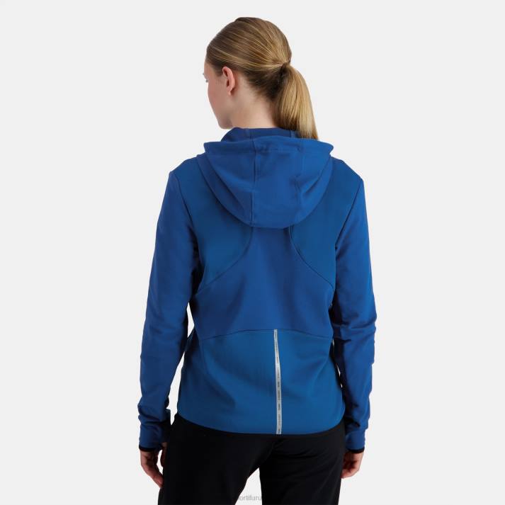 ropa XFVP315 mujer Le Coq Sportif sudadera con capucha y cremallera azul