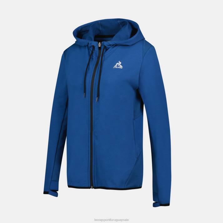 ropa XFVP315 mujer Le Coq Sportif sudadera con capucha y cremallera azul